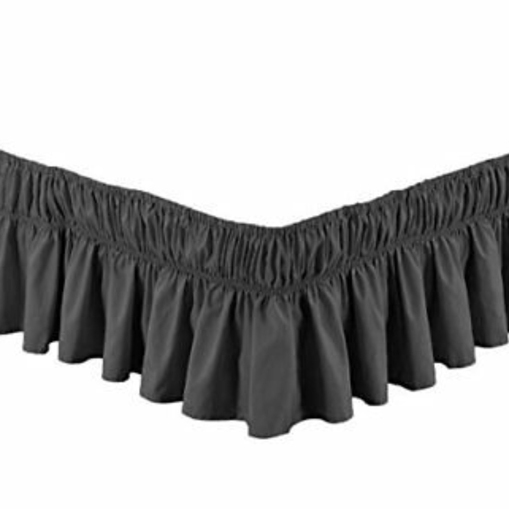 Wrap around bed skirt Queen  Dk Grey